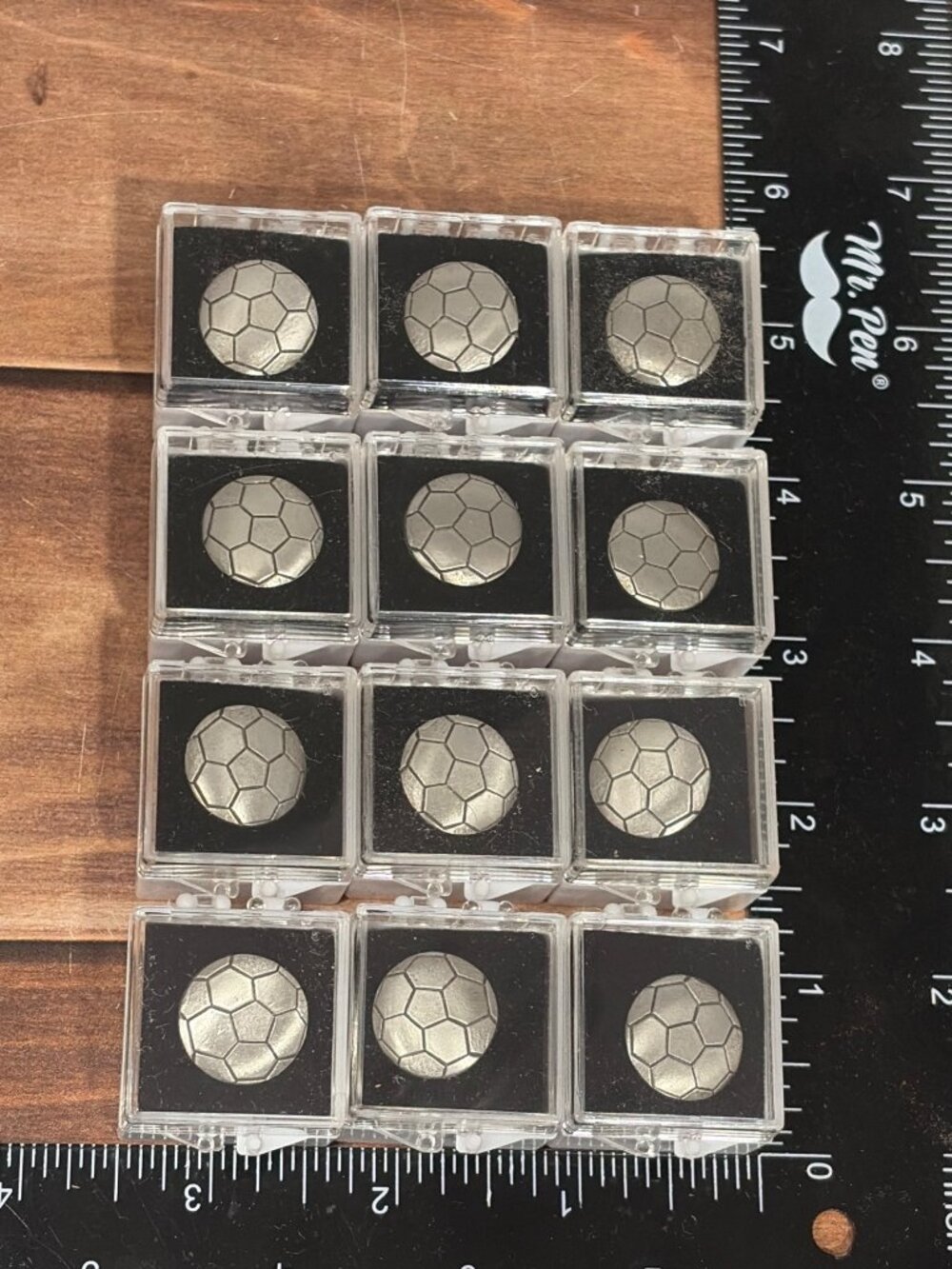 Lot of 12 HB Pewter Soccer Ball Tie Tacks Chain Bar Pins NOS AWARD GIFT FIFA